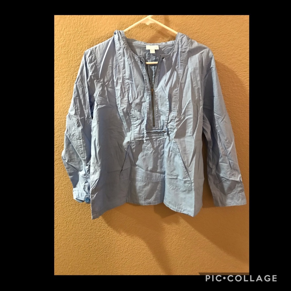 J Jill 100% cotton hooded windbreaker